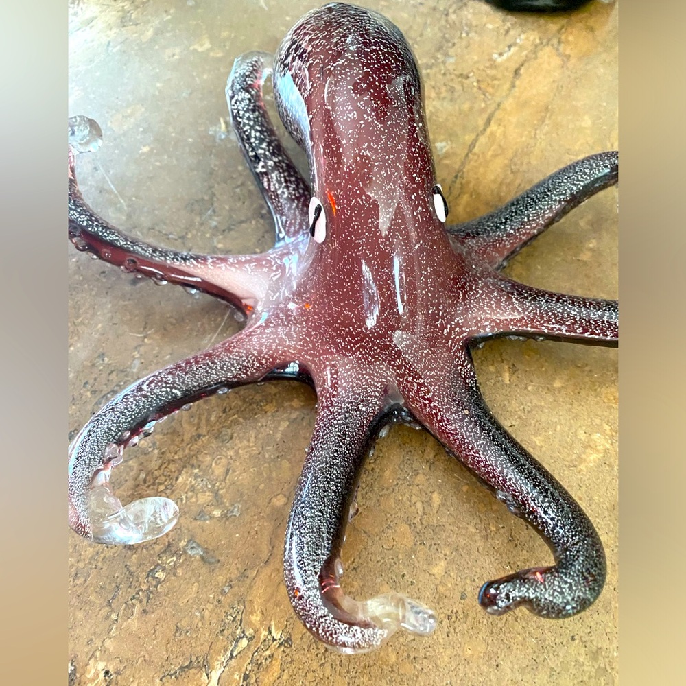 Blown Glass Octopus Sculpture